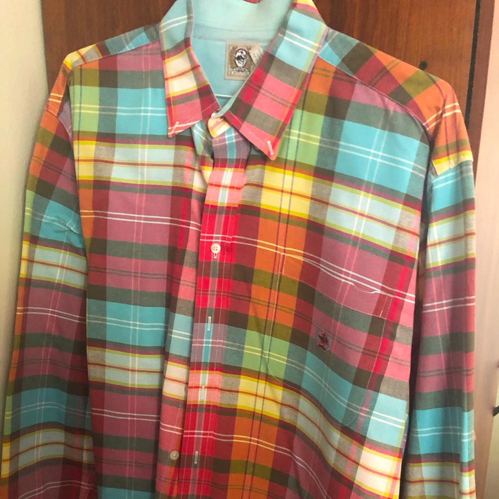 Men’s Long Sleeve Cinch Button Down Shirt size L